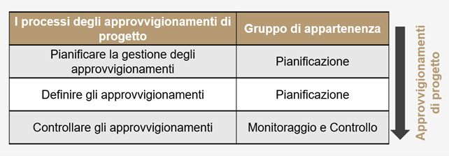 Gestione dell'approvvigionamento di progetto